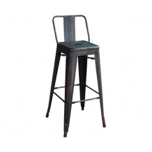 Σκαμπώ μπαρ με πλάτη antique black  c10068