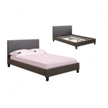 Κρεβάτι 150x200cm pu σκούρο καφέ gloss c10154 Κρεβάτι 150x200cm pu σκούρο καφέ gloss c10154