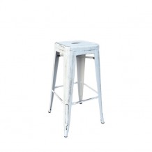 Σκαμπώ μπαρ μεταλλικό antique white  c10175