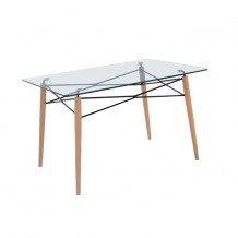 Τραπέζι 120x80cm ξύλο γυαλί 10mm c10200 Τραπέζι 120x80cm ξύλο γυαλί 10mm c10200