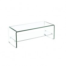 Τραπέζι σαλονιού με ράφι γυαλί 12mm 100x50x43cm c10274
