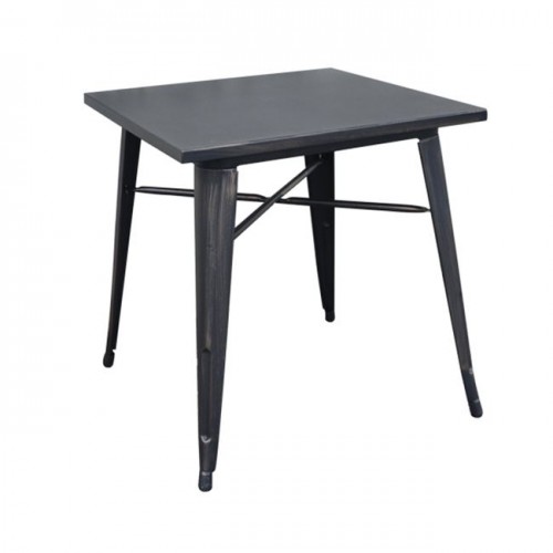 Τραπέζι 70x70 μεταλλικό antique black c10386