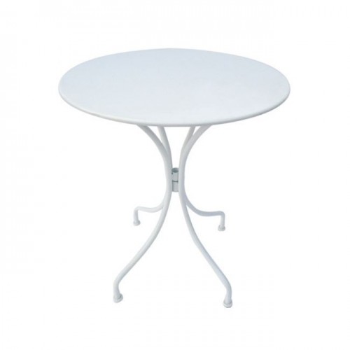 Τραπέζι φ60cm μεταλλικό άσπρο c10620