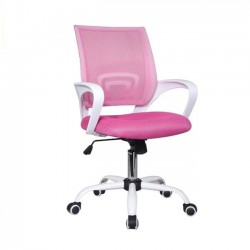 Πολυθρόνα άσπρη ροζ mesh c10774