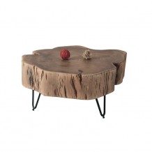 Τραπεζάκι σαλονιού 58x56x30 ακακία φυσικό μέταλλο μαύρο c11086