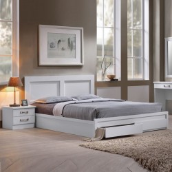 Κρεβάτι με συρτάρια 150x200 λευκό c11178