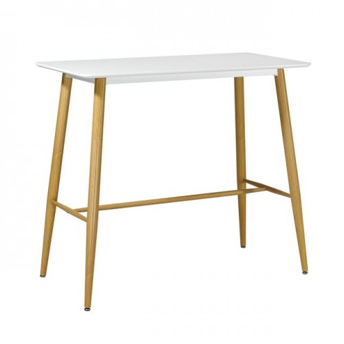Τραπέζι μπαρ 120x60 λευκό μεταλλικό φυσικό c11240