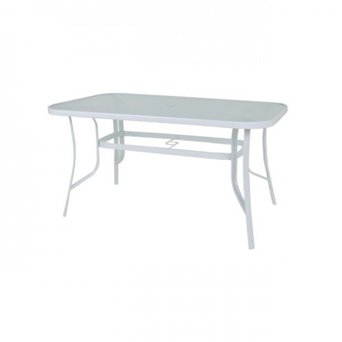 Τραπέζι 150x90cm μεταλλικό λευκό c11305