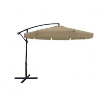 Ομπρέλα κρεμαστή αλουμινίου φ300cm ανθρακί ύφασμα μπεζ με μεταλλική βάση c11319
