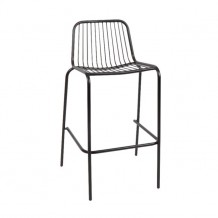 Σκαμπώ μπαρ μεταλλικό μαύρο στοιβαζόμενο c20253