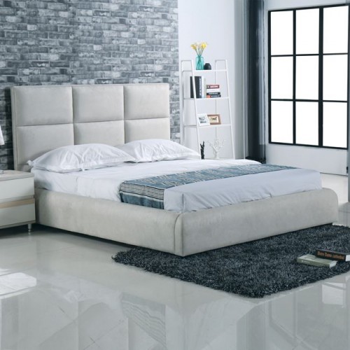Κρεβάτι διπλό με ύφασμα grey stone c20523