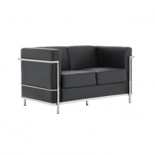 Καναπές 2 θέσιος inox pu μαύρο c29965 Καναπές 2 θέσιος inox pu μαύρο c29965
