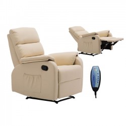 Πολυθρόνα comfort relax δερματίνη μπεζ c34819