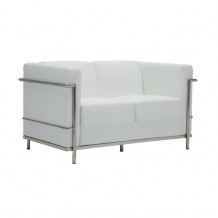 Καναπές 2 θέσιος inox pu άσπρο c35485 Καναπές 2 θέσιος inox pu άσπρο c35485