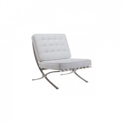 Καρέκλα σαλονιού με δερματίνη λευκή c36003