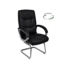 Πολυθρόνα επισκέπτη δερματίνη μαύρη c36009
