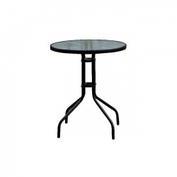 Τραπέζι φ60cm μεταλλικό μαύρο Ε2400 3 c36125