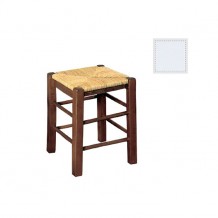 Σκαμπώ h50cm ψάθα εμποτισμένη λάκα λευκό c8920