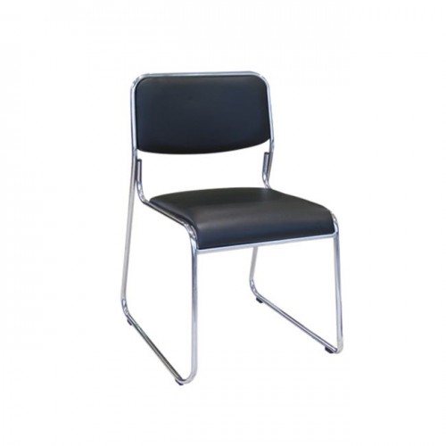 Καρέκλα χρώμιο hard pvc μαύρο c9065