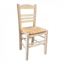 Καρέκλα άβαφη με ψάθα αβίδωτη c9206