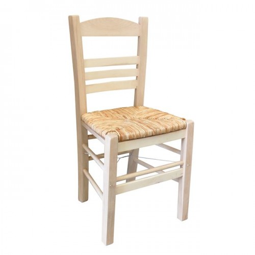 Καρέκλα άβαφη με ψάθα αβίδωτη c9206