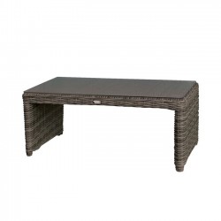 Τραπέζι σαλονιού 100x50cm αλουμινίου wicker grey brown c9307