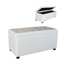 Αποθηκευτικό σκαμπώ pu εκρού 113x43x45cm c9454