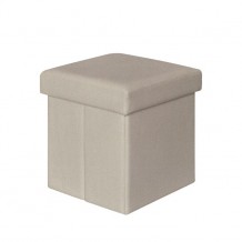 Αποθηκευτικό σκαμπώ pu άσπρο 38x38x38cm c9457