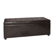 Αποθηκευτικό σκαμπώ pu σκούρο καφέ 88x43x45cm c9642
