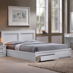 Κρεβάτι με συρτάρια 160x200 λευκό c9747