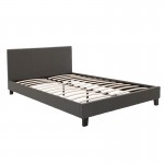Κρεβάτι Nevil διπλό 150x200 με ύφασμα χρώμα ανθρακί με ανατομικές τάβλες c118215