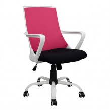 Πολυθρόνα γραφείου ροζ mesh με πόδι χρωμίου c12180 Πολυθρόνα γραφείου ροζ mesh με πόδι χρωμίου c12180