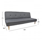 Kαναπές κρεβάτι χρώματος γκρι c13305