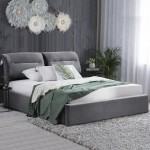 ΚΡΕΒΑΤΙ KENDRA 160x200 ΜΕ ΑΠΟΘΗΚΕΥΤΙΚΟ ΧΩΡΟ HM565 01 ΒΕΛΟΥΔΟ ΓΚΡΙ c145927