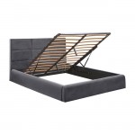 ΚΡΕΒΑΤΙ BRILEY 160x200 ΜΕ ΑΠΟΘΗΚΕΥΤΙΚΟ ΧΩΡΟ ΒΕΛΟΥΔΟ ΓΚΡΙ HM583 01 c145929
