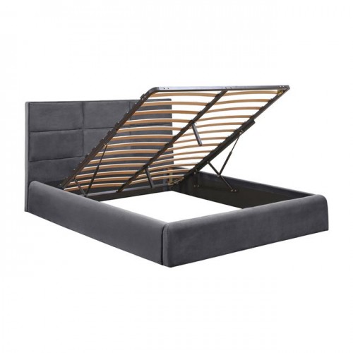ΚΡΕΒΑΤΙ BRILEY 160x200 ΜΕ ΑΠΟΘΗΚΕΥΤΙΚΟ ΧΩΡΟ ΒΕΛΟΥΔΟ ΓΚΡΙ HM583 01 c145929