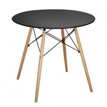 Τραπέζι minimal μαύρο με ξύλινα πόδια c14627 Τραπέζι minimal μαύρο με ξύλινα πόδια c14627