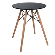 Τραπέζι minimal μαύρο με ξύλινα πόδια c14630 Τραπέζι minimal μαύρο με ξύλινα πόδια c14630