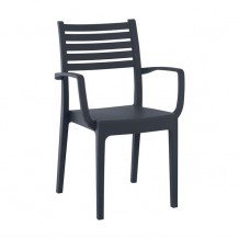 OLIMPIA Πολυθρόνα Πλαστική Ανθρακί c146747