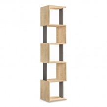 Βιβλιοθήκη στήλη Piri χρώμα light oak ανθρακί 35x30x161εκ c150512