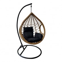 MADRID Κρεμαστή Πολυθρόνα Steel Black Wicker Φυσικό Μαξ Μαύρο c152004 MADRID Κρεμαστή Πολυθρόνα Steel Black Wicker Φυσικό Μαξ Μαύρο c152004