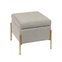 RAY Σκαμπώ Χρυσό Ύφασμα Γκρι Velure c152464