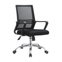 BF2110 Πολυθρόνα Χρώμιο Mesh Μαύρο c152494