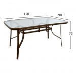 Τραπέζι ορθογώνιο μεταλλικό εξωτερικού χώρου c15362