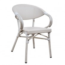 Πολυθρόνα αλουμινίου λευκό πατίνα bamboo σχέδιο c15434 Πολυθρόνα αλουμινίου λευκό πατίνα bamboo σχέδιο c15434