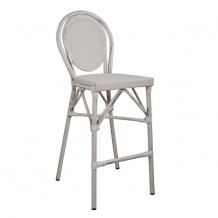 Σκαμπώ αλουμινίου λευκό πατίνα bamboo σχέδιο c15442