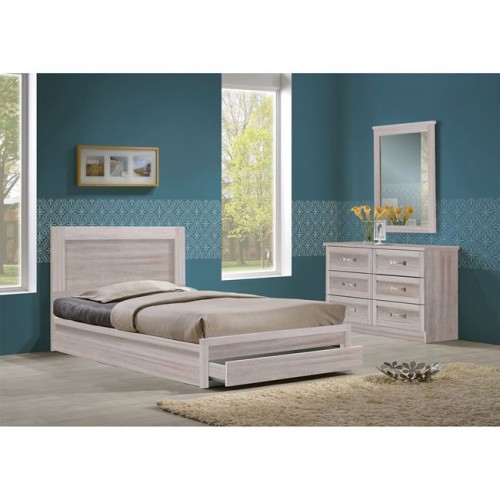 LIFE Κρεβάτι Συρτάρι για στρώμα 90x200 White Wash c156225