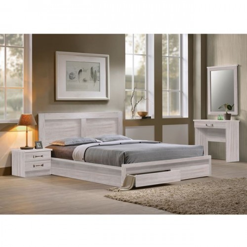 LIFE Κρεβάτι Συρτάρια για στρώμα 160x200 White Wash c156230