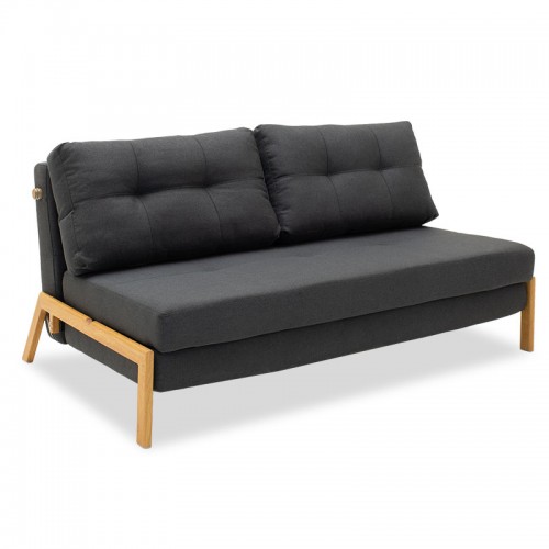 Καναπές 2θέσιος κρεβάτι Fancy pakoworld με ύφασμα ανθρακί 150x92x77εκ c158168