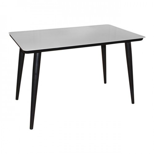 UNION Τραπέζι 120x70cm Βαφή Μαύρη Γυαλί Άσπρο c159955